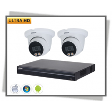 IP Dahua 4mp Ultra Hd Full Color Artificial Intelligence Videoovervågning Eyeball Wizmind Kamera Sæt 2